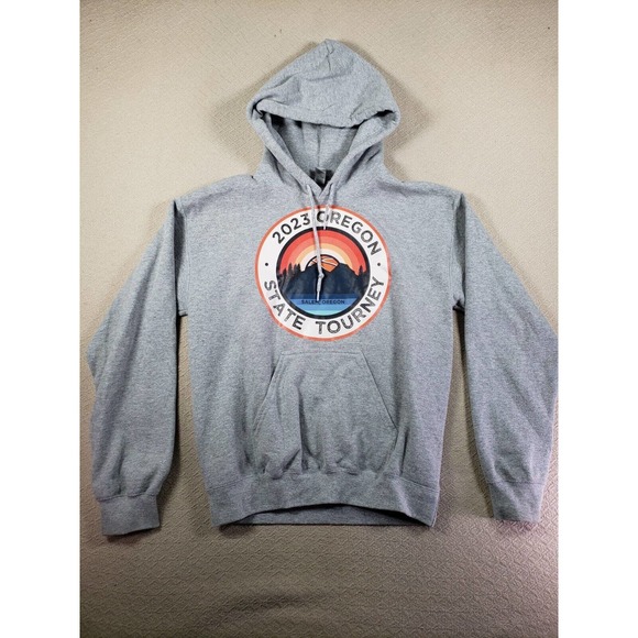 Oregon State‎ Journey Hoodie Mens Small Gray Graphic Running Drawstring Pullover - Picture 1 of 9